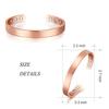 ZX Copper Bracelet - Magnetic Therapy Bracelet, 6 Powerful Magnets, Arthritis, RSI, Carpal Tunnel Relief view 3