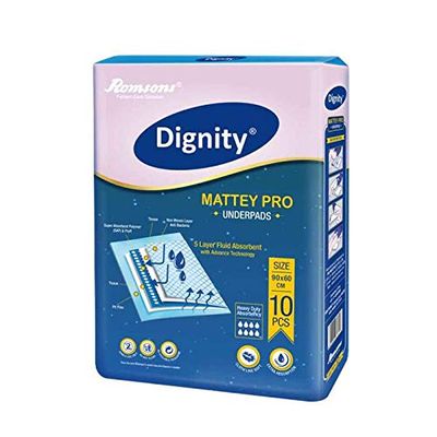 Dignity Mattey Pro Underpads, Size 90x60 cm (Pack of 1x10 pcs)