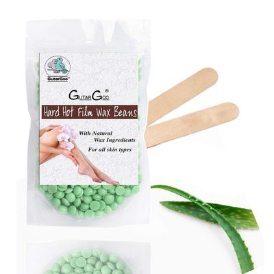 GutarGoo 1 pack of 50 gm Brazilian Hard Wax Beans (Nourishing Green Aloe Vera)