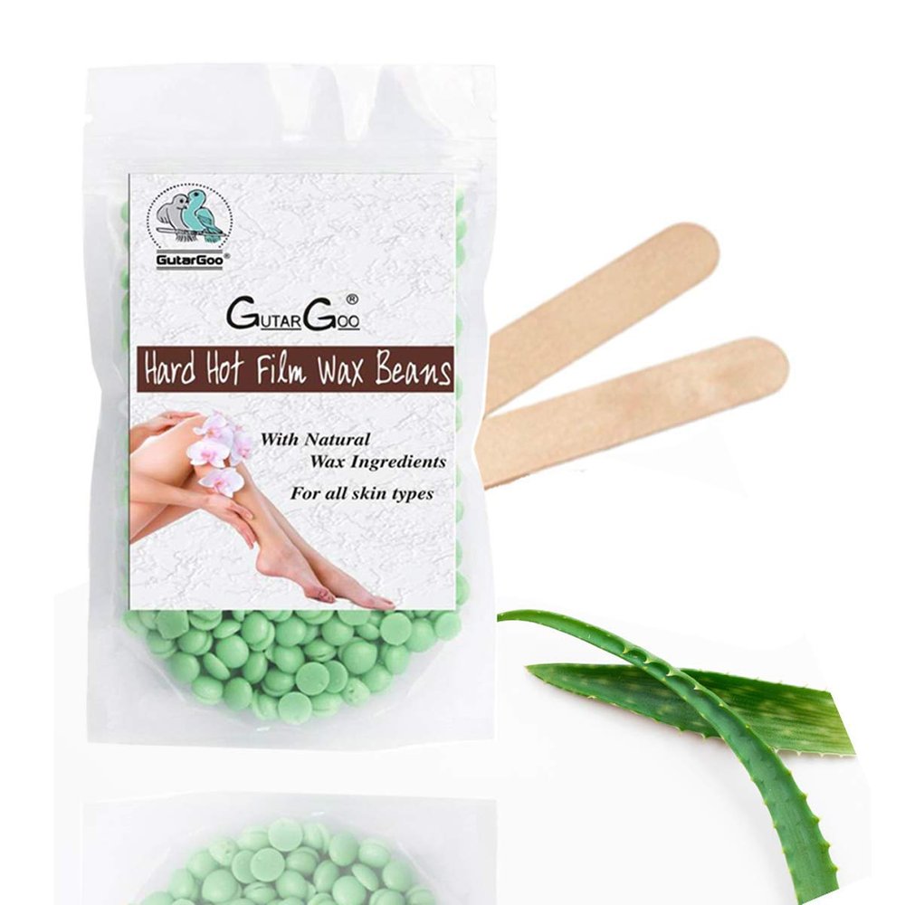 GutarGoo 1 pack of 50 gm Brazilian Hard Wax Beans (Nourishing Green Aloe Vera)
