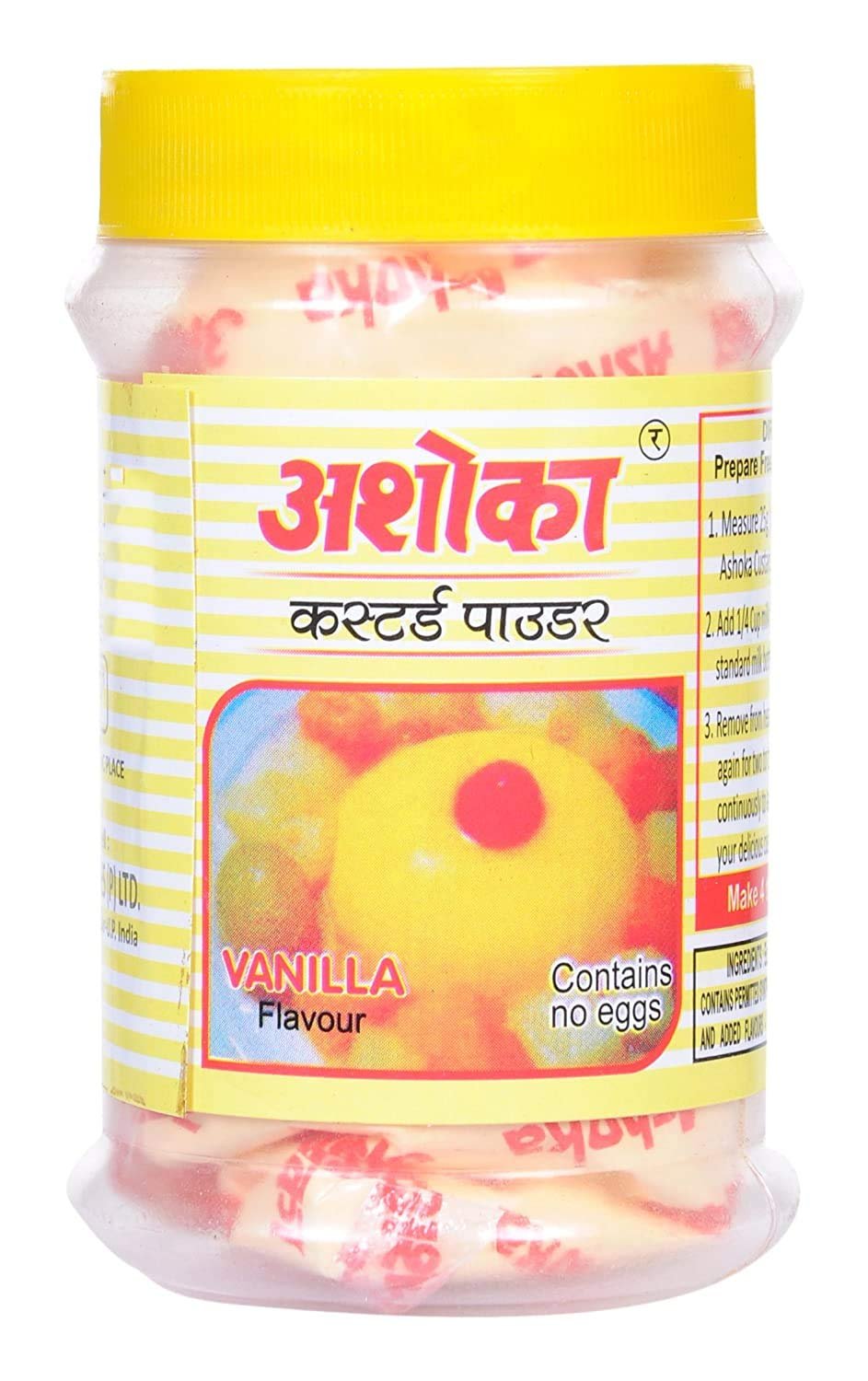 ASHOKA Custard Powder - Vanilla Flavour, Smooth & Creamy Dessert Mix - Perfect for Puddings, Cakes & Baking (100 Grams each, Pack of 10)