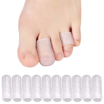 10 Pcs Silicone Finger Caps Protector, Gel Finger Support, Finger Sleeves Finger Tubes for Trigger Finger, Finger Arthritis, Corn Blister, Finger Cracking and Friction(Also Can Used in Toe Tubes)