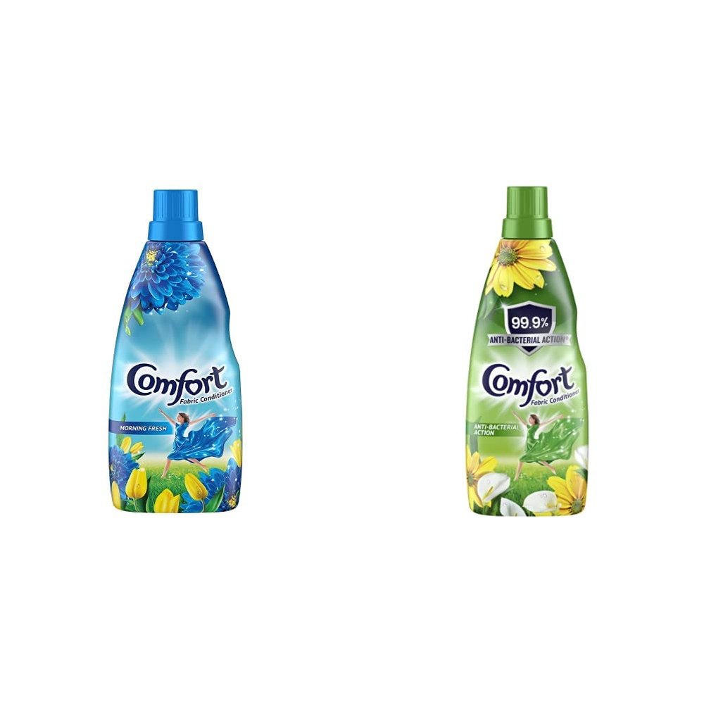 Comfort After Wash Morning Fresh Fabric Liquid Conditioner, 860 Ml & Anti Bacterial Fabric Liquid Conditioner-860 Ml