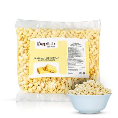 Depilah Brazilian Face Wax for Women - 500gm White Chocolate Film Wax for Face & Body - Stripless Wax Beans for Hair Removal - Easy Brazilian Wax