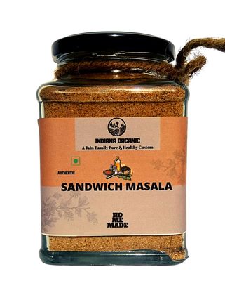 Indiana Organic Sandwich Masala Powder - 150 Gram, Freshly Ground Packed on Order | No Onion & Garlic.