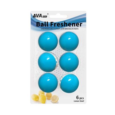 AVA Prime Air Freshener Sneaker Shoe Deodorizer Balls 3 Pairs Neutralizing Odor and Refreshing, Shoes, Gym Bag and Locker/Lemon Smell-Blue