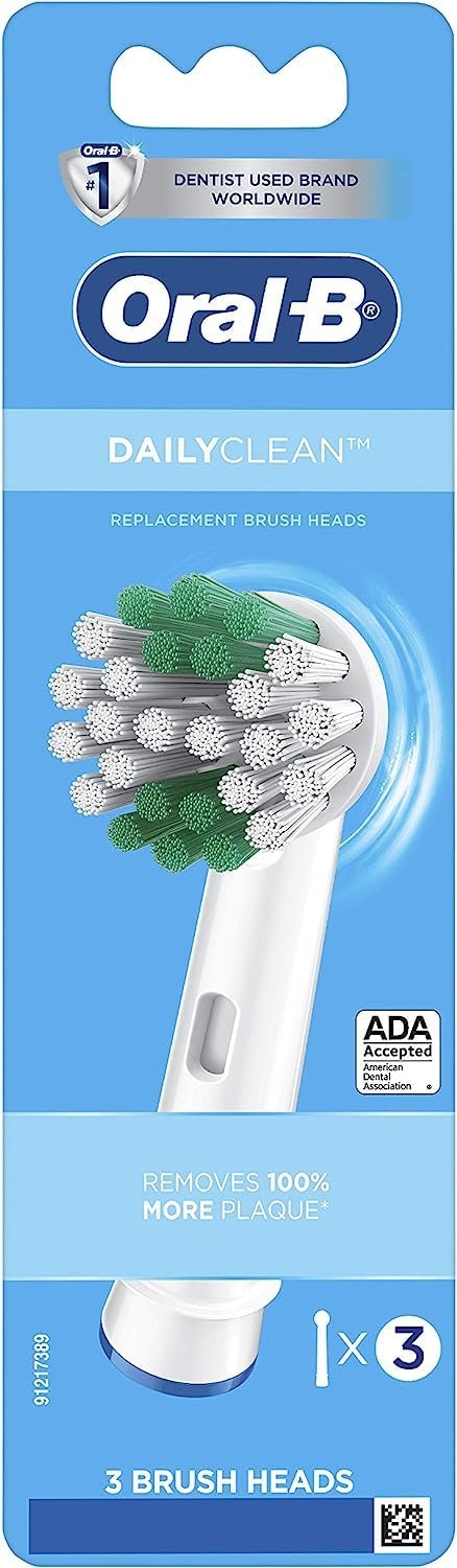 Oral-B Daily Clean Electric Toothbrush Replacement Brush Heads Refill, 3 Count