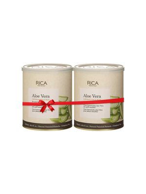 Rica Aloe Vera Liposoluble Painless Hair Removal Wax For Men & Women| Quick & Easy Tan Removal Waxing for Sensitive Skin| Pack of 2