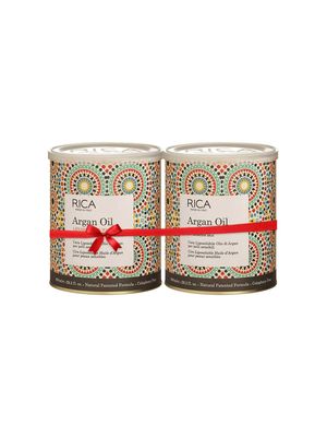 Rica Argan Oil Liposoluble Painless Hair Removal Wax For Men & Women| Quick & Easy Tan Removal Waxing for Sensitive Skin| 800 ml, Pack of 2