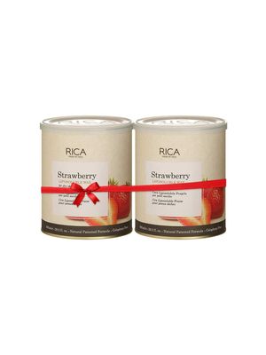 Rica Strawberry Liposoluble Painless Hair Removal Wax For Men & Women| Quick & Easy Tan Removal Waxing for Dry Skin| 800 ml, Pack of 2