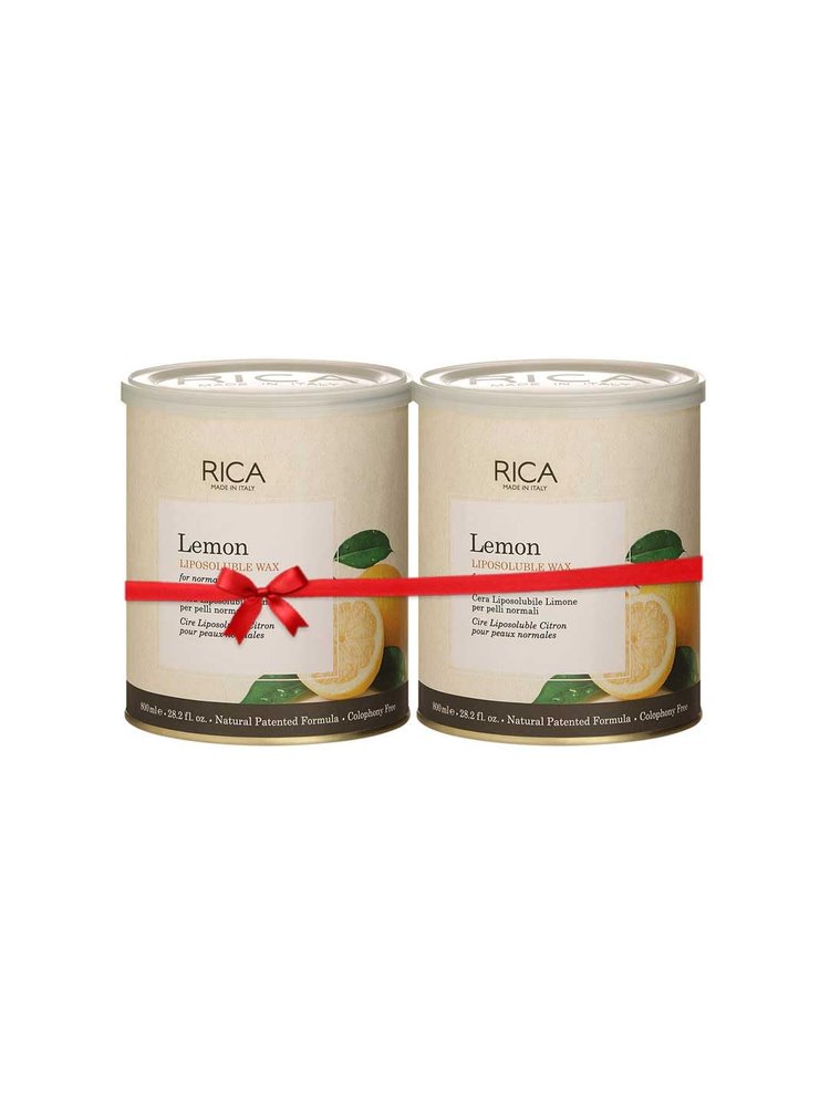 Rica Lemon Liposoluble Painless Hair Removal Wax for Men & Women | Quick & Easy Tan Removal Waxing for Normal Skin | 800ml, Pack of 2