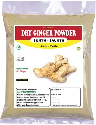 3V Products: Pure Dry Ginger Powder 100 grams | Sukku | Sonth | Chukku | Sunth | Sabut Saunth Powder