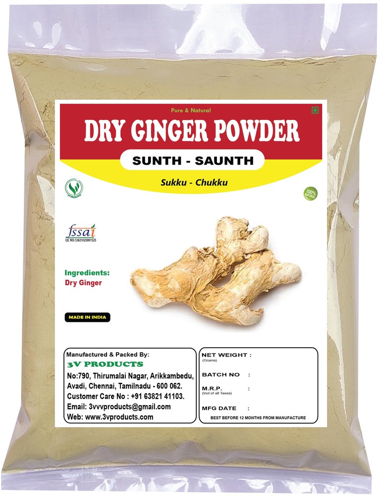 3V Products: Pure Dry Ginger Powder 100 grams | Sukku | Sonth | Chukku | Sunth | Sabut Saunth Powder