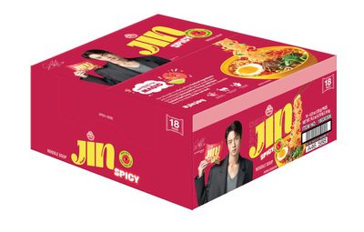 Ottogi Jin Ramen Korean Style Instant Noodles Spicy Flavour, Best Tasting Soup Traditional 120g, 18+2 free=20 Pack (2.4kg) | Vegetarian Noodle | The product of Korea