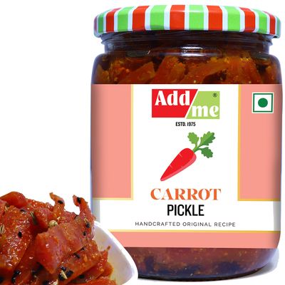 Add me Carrot Pickle Gajar ka khatta Achar 500gm Home Made Pickles Glass Jar