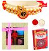 MANTOUSS Rakhi for Brother with Gift and Chocolates/Rakhi for Brother Combo-Lord Krishna Rakhi+roli+chawal+Chocolates+Rakshabandhan Greeting Card view 1