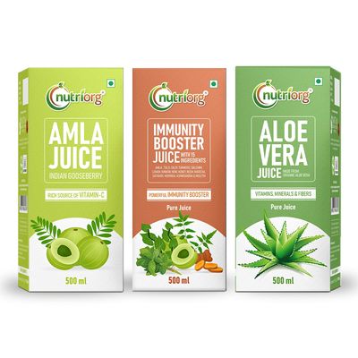 Nutriorg Immunity Booster Kit (Amla, Alovera, Immunity Booster juice) 500ml