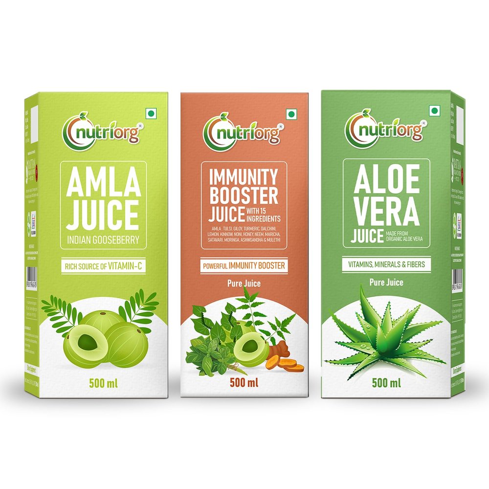 Nutriorg Immunity Booster Kit (Amla, Alovera, Immunity Booster juice) 500ml