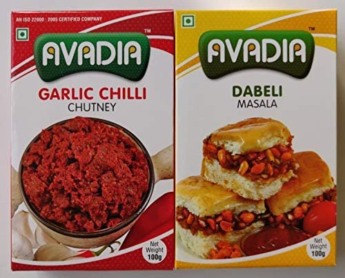 Avadia veg combo(dabeli masala, garlic chilly chutney) - 100 gram,Authentic taste,gujrati kutchi masala,COMBO