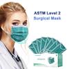 Disposable 4 Ply Single Use Surgical Face Mask (Pack of 50), Elastic Earloops, Green view 2