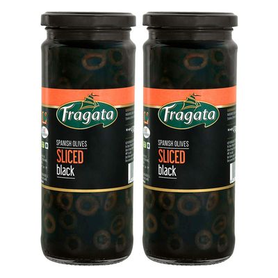 Fragata Olives Sliced Black 440g (Ideal for Pizzas and Salads) Pack of 2