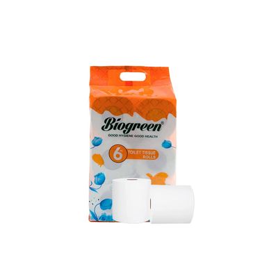 Biogreen Virgin Soft Toilet Bathroom Roll Multipurpose (6 in 1) 2 Ply 250 Sheet Per Roll | Natural, Safe, Hygienic