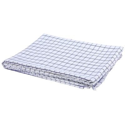 Strotam Pure Cotton Checkered Handloom Single Bed Size Skin Friendly Soft Summer Blanket/Topsheet/Comforter/Chadar/Khes/Throw/Draw Sheet Large Size (Bankura Chadar, Pack of 2) White-Blue