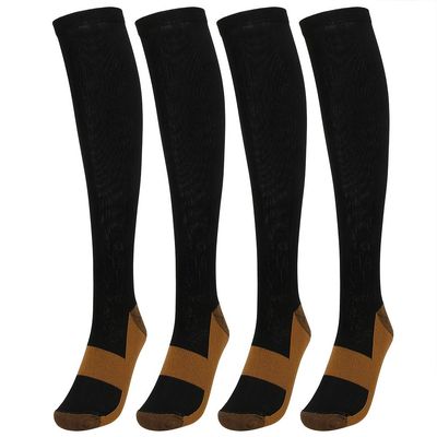 2Pair Sport Compression Stockings, Ankle Protection Copper Fiber Calf Thining Sleeves Compression Socks with Lightweight Breathable material(S/M)