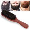 Men Professional Beard Brush, Beard Grooming Brush, Synthetic Hair Brush and Wooden Comb for Shaving Beard, Salon Appliance Tool view 2