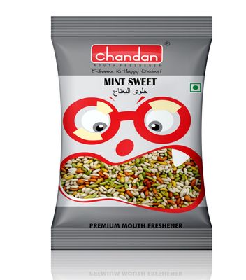 Chandan Mouth Freshener Mint Sweet | 100gm | Pack of 4 | 100% Natural Food Colour | Colourful and Refreshing Mouth Freshener