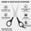 Verceys Premium Beard & Mustache Scissors  Stainless Steel Precision Grooming Tool for Men  Professional Hair Cutting & Trimming Scissor for Beard, Moustache & Sideburns  Ergonomic Handle Design view 2
