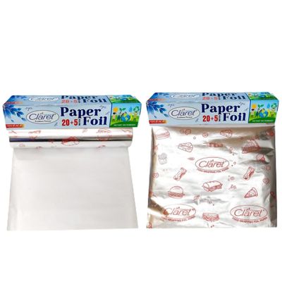 Claret Multipurpose Foil Paper - Hygienic 20+5 Meter Roll for Keeping Food Warm - Pack of 2