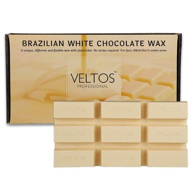 Veltos Professional Brazilian White Chocolate Facial Peel Off Wax 500gm No Strip Required for Face and Body Wax