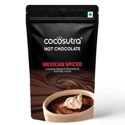 COCOSUTRA Mexican Spiced Hot Chocolate Mix | Enjoy hot or cold | 100 g | Gluten Free Drinking Chocolate Powder | No Preservatives | Ready in 2 Minutes | Serves 5 Cups
