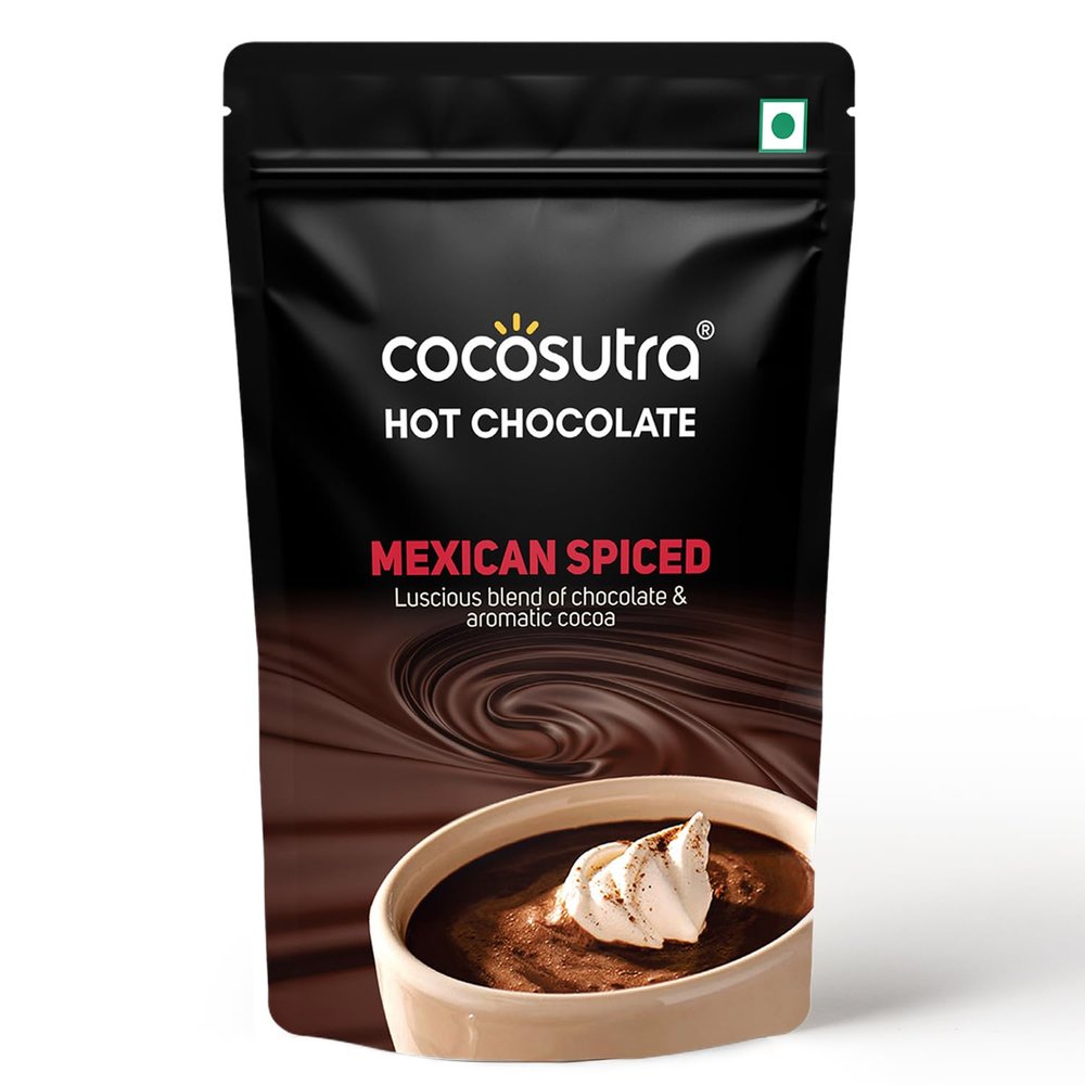COCOSUTRA Mexican Spiced Hot Chocolate Mix | Enjoy hot or cold | 100 g | Gluten Free Drinking Chocolate Powder | No Preservatives | Ready in 2 Minutes | Serves 5 Cups