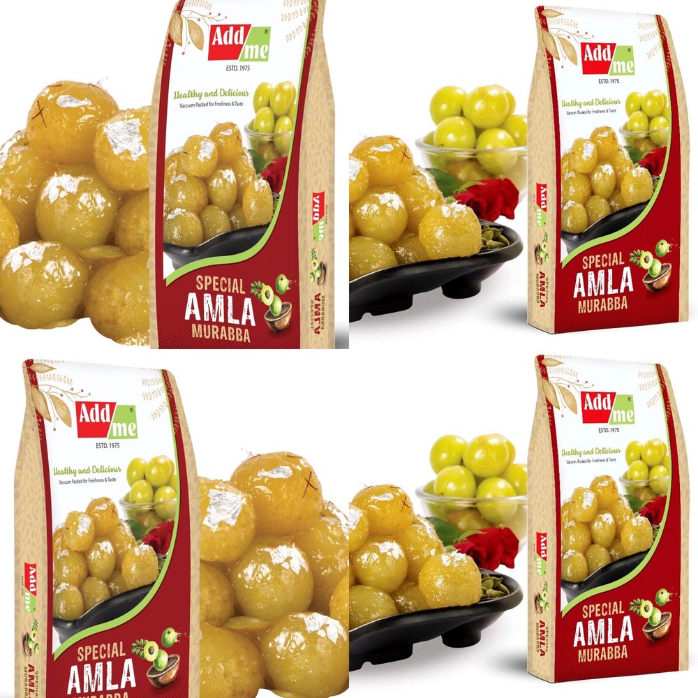 Add me Dry Amla Murabba Big Large King Size 4 x 1kg Immunity booster for the family | Spacial Awla Muraba Pack of 4 | Amla Murabba Immunity Booster Vaccume Pack | Indian Gooseberries Perfect for Meals and Snacks