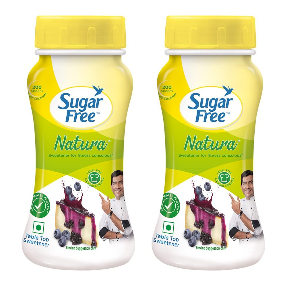 Sugar Free Natura, 100g, Jar (Pack of 2) | Equivalent to Sweetness from 1Kg Sugar |100% Safe| Scientifically Proven & Tested|Sweet like Sugar but with zero calories|