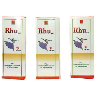 RHU OIL 60 ML (3 PACK OF 60 ML) Ayurvedic Preparation Relieves joint and muscular pain Anti-inflammatory Analgesic Properties Anti-rheumatic