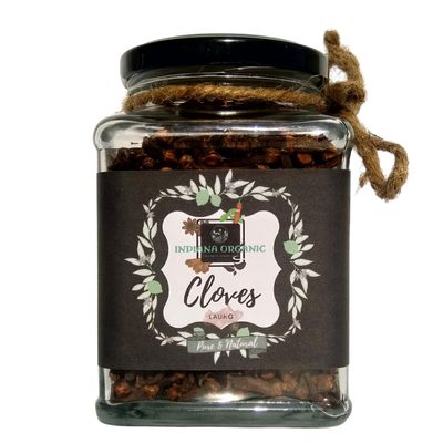 Indiana Organic Sabut Laung, Cloves Whole bold size, Syzygium aromaticum, 100 gram