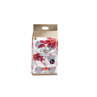 Claret Gold Premium,Hygeinic, Super soft & Natural Toilet Rolls 6 in 1 (3 Ply)