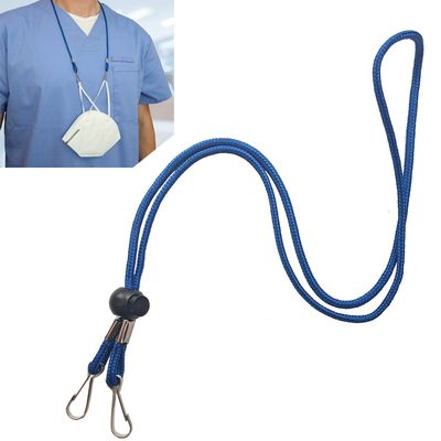 2 Pack - Adjustable Length Face Mask Lanyard - Handy & Convenient Safety Mask Holder & Hanger - Comfortable Around The Neck Facemask Rest & Ear Saver - Easy On & Off by Specialist ID (Royal Blue)