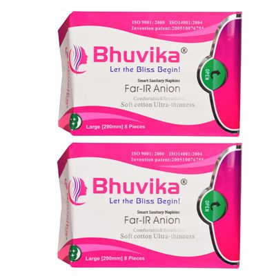 Bhuvika Smart Sanitary Napkins (290MM) L Size with 8 Pads (2)