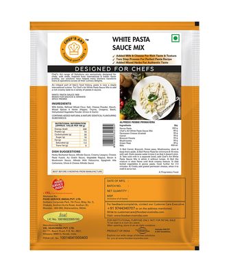 Chef's Art White Pasta Sauce Mix  Restaurant Style | 500g Pack | Creamy & Flavorful | Ideal for White Sauce Pasta, Cooking & Baking