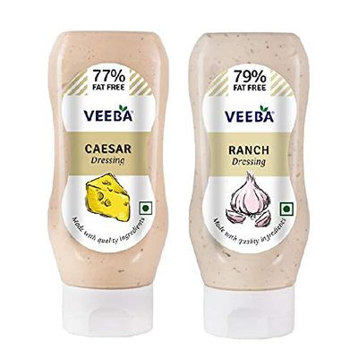 Veeba Ranch Dressing,300g and Caesar Dressing ,300g - Pack of 2