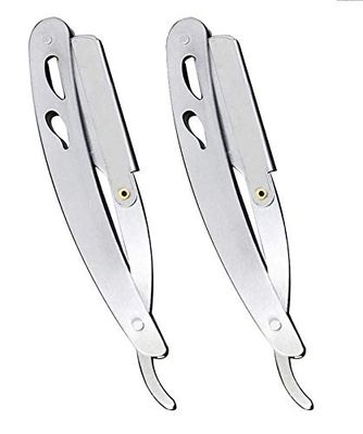Foreign Holics Stainless Steel Barber Hairdressing Shaving Razor for Men Beard Smooth Shave Close Shaving Razor (Pack of 2)