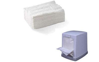 Dhwani Enterprise L Fold Table Top Tissue Paper Refill (White)- Pack of 10 WITH CHECK DUSTER CLOTH FREE