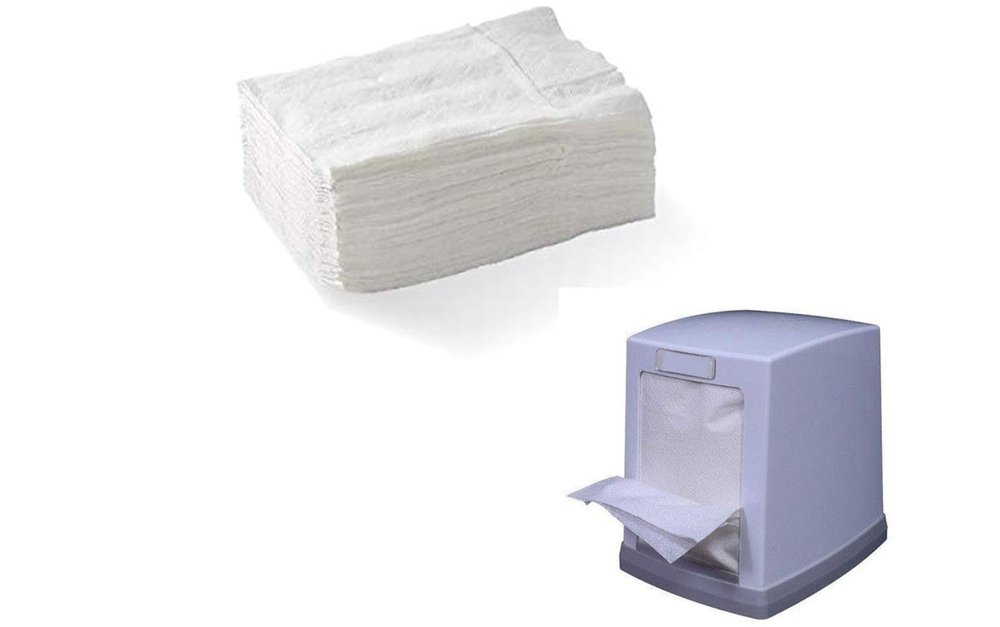 Dhwani Enterprise L Fold Table Top Tissue Paper Refill (White)- Pack of 10 WITH CHECK DUSTER CLOTH FREE