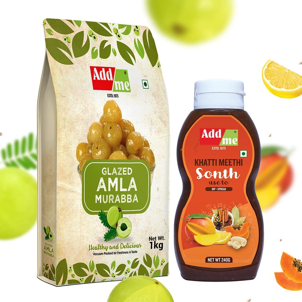 Add me Amla murabba 1kg Fresh Vacuum Pack Without Syrup Immunity boosters + Add me Khatti Meethi Chutney 240gm