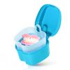 KISEER Denture Bath Case Cup Box Holder Storage Soak Container with Strainer Basket for Travel Cleaning (Light Blue) view 1