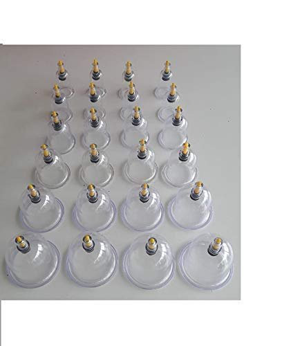 ACP Acupressure 24 Cups Professional Vacuum Cupping Body Massager Enhancement Fat Cups Massager Big Size with Pump Theray